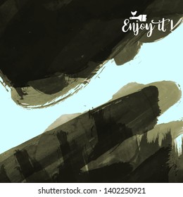 Vector background with artistic brush strokes. Abstract landscape painting for design. 