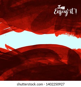 Vector background with artistic brush strokes. Abstract landscape painting for design. 