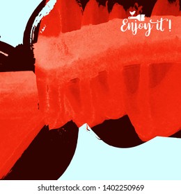 Vector background with artistic brush strokes. Abstract landscape painting for design. 