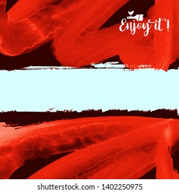 Vector background with artistic brush strokes. Abstract landscape painting for design. 