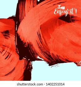 Vector background with artistic brush strokes. Abstract landscape painting for design. 