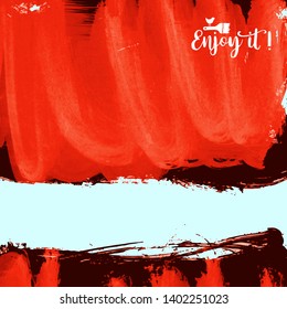 Vector background with artistic brush strokes. Abstract landscape painting for design. 
