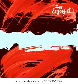 Vector background with artistic brush strokes. Abstract landscape painting for design. 