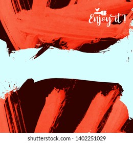 Vector background with artistic brush strokes. Abstract landscape painting for design. 