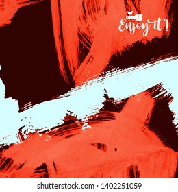 Vector background with artistic brush strokes. Abstract landscape painting for design. 