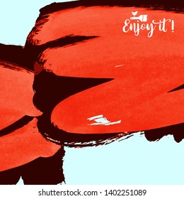 Vector background with artistic brush strokes. Abstract landscape painting for design. 