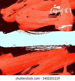 Vector background with artistic brush strokes. Abstract landscape painting for design. 