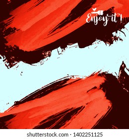 Vector background with artistic brush strokes. Abstract landscape painting for design. 