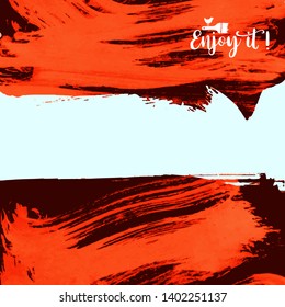 Vector background with artistic brush strokes. Abstract landscape painting for design. 