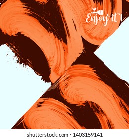 Vector background with artistic brush strokes. Abstract landscape painting for design. 