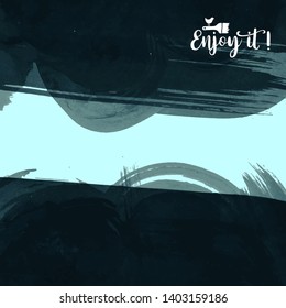 Vector background with artistic brush strokes. Abstract landscape painting for design. 
