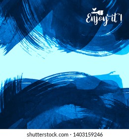 Vector background with artistic brush strokes. Abstract landscape painting for design. 