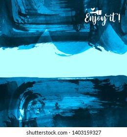 Vector background with artistic brush strokes. Abstract landscape painting for design. 