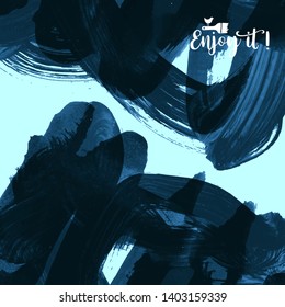 Vector background with artistic brush strokes. Abstract landscape painting for design. 