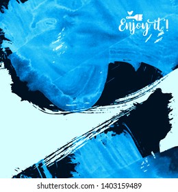 Vector background with artistic brush strokes. Abstract landscape painting for design. 