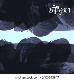 Vector background with artistic brush strokes. Abstract landscape painting for design. 