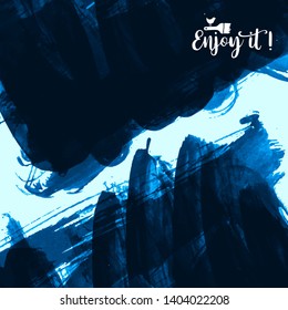 Vector background with artistic brush strokes. Abstract landscape painting for design. 