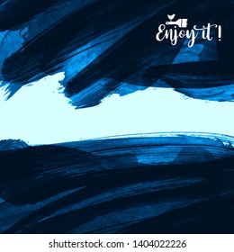 Vector background with artistic brush strokes. Abstract landscape painting for design. 