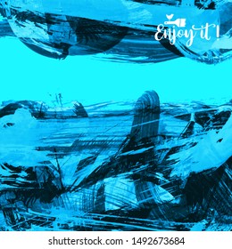 Vector background with artistic brush strokes. Abstract landscape painting for design. 