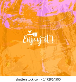 Vector background with artistic brush strokes. Abstract landscape painting for design. 