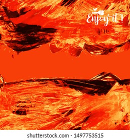 Vector background with artistic brush strokes. Abstract landscape painting for design. 