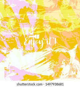 Vector background with artistic brush strokes. Abstract landscape painting for design. 