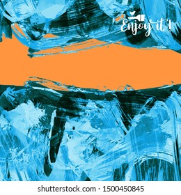 Vector background with artistic brush strokes. Abstract landscape painting for design. 