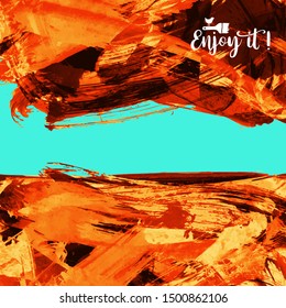 Vector background with artistic brush strokes. Abstract landscape painting for design. 