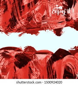 Vector background with artistic brush strokes. Abstract landscape painting for design. 