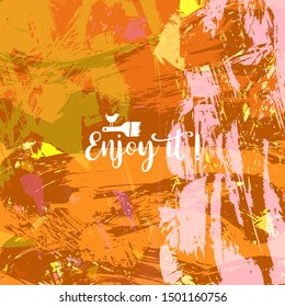 Vector background with artistic brush strokes. Abstract landscape painting for design. 