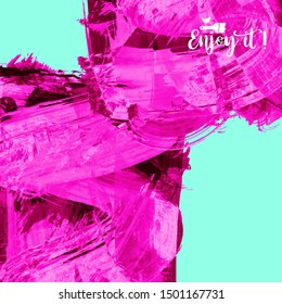 Vector background with artistic brush strokes. Abstract landscape painting for design. 