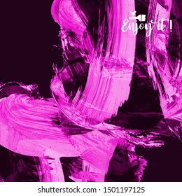 Vector background with artistic brush strokes. Abstract landscape painting for design. 