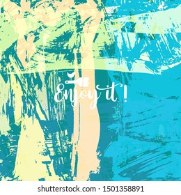 Vector background with artistic brush strokes. Abstract landscape painting for design. 
