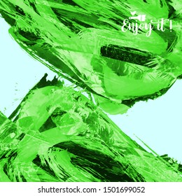 Vector background with artistic brush strokes. Abstract landscape painting for design. 