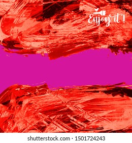Vector background with artistic brush strokes. Abstract landscape painting for design. 