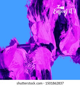 Vector background with artistic brush strokes. Abstract landscape painting for design. 