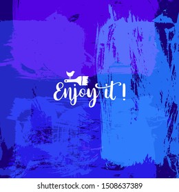 Vector background with artistic brush strokes. Abstract landscape painting for design. 