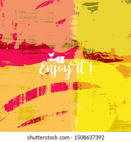 Vector background with artistic brush strokes. Abstract landscape painting for design. 