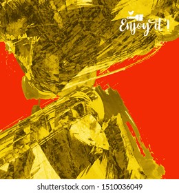 Vector background with artistic brush strokes. Abstract landscape painting for design. 