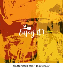 Vector background with artistic brush strokes. Abstract landscape painting for design. 