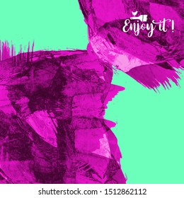 Vector background with artistic brush strokes. Abstract landscape painting for design. 