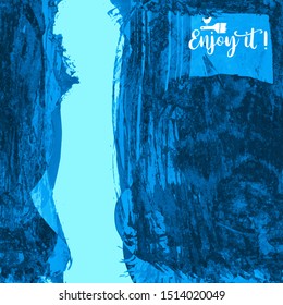 Vector background with artistic brush strokes. Abstract landscape painting for design. 