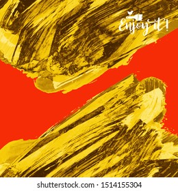Vector background with artistic brush strokes. Abstract landscape painting for design. 