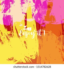 Vector background with artistic brush strokes. Abstract landscape painting for design. 