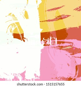 Vector background with artistic brush strokes. Abstract landscape painting for design. 