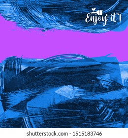 Vector background with artistic brush strokes. Abstract landscape painting for design. 