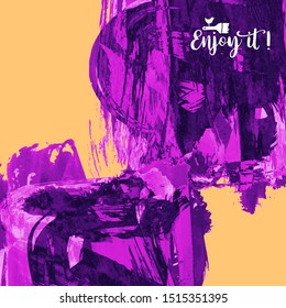 Vector background with artistic brush strokes. Abstract landscape painting for design. 