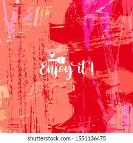 Vector background with artistic brush strokes. Abstract landscape painting for design. 