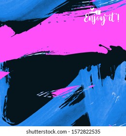 Vector background with artistic brush strokes. Abstract landscape painting for design. 