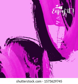 Vector background with artistic brush strokes. Abstract landscape painting for design. 